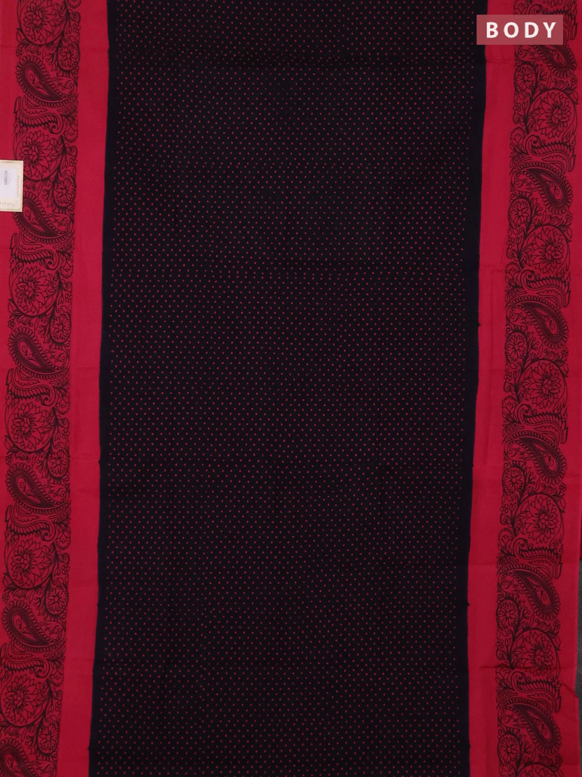 Sungudi Polka Dot Printed Cotton Saree - Deep Navy Blue and Pink